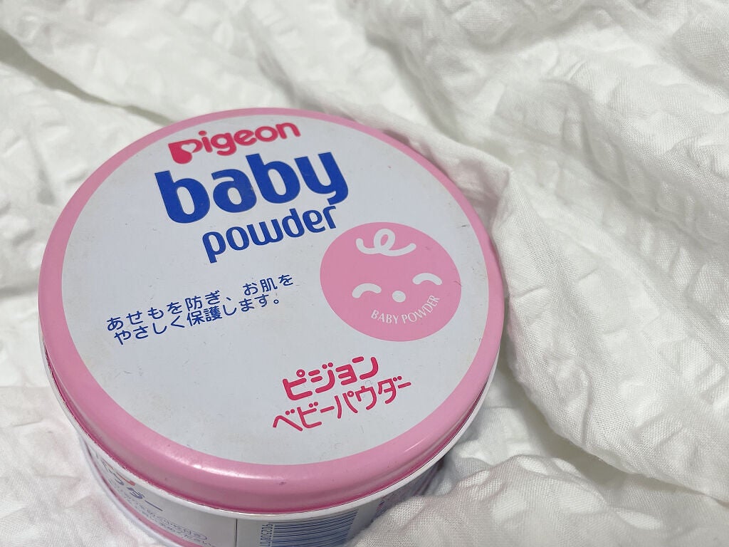 ベビーパウダーEピンク缶/ピジョン/ボディパウダーを使ったクチコミ(2枚目)