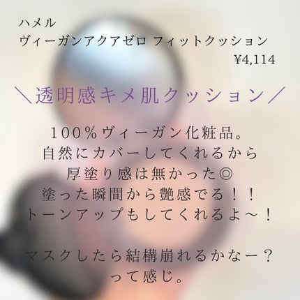 ヴィーガンアクアゼロフィットクッション/HAMEL/クッションファンデーションを使ったクチコミ(2枚目)