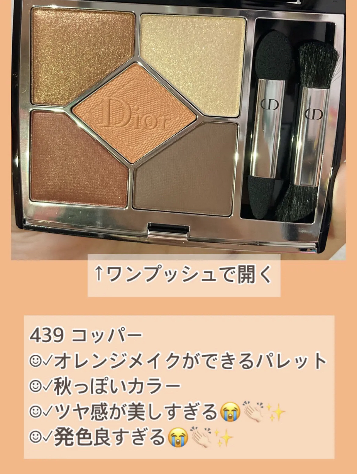 ディオールショウ サンク クルール 439 コッパー/Dior/アイシャドウを使ったクチコミ（3枚目）