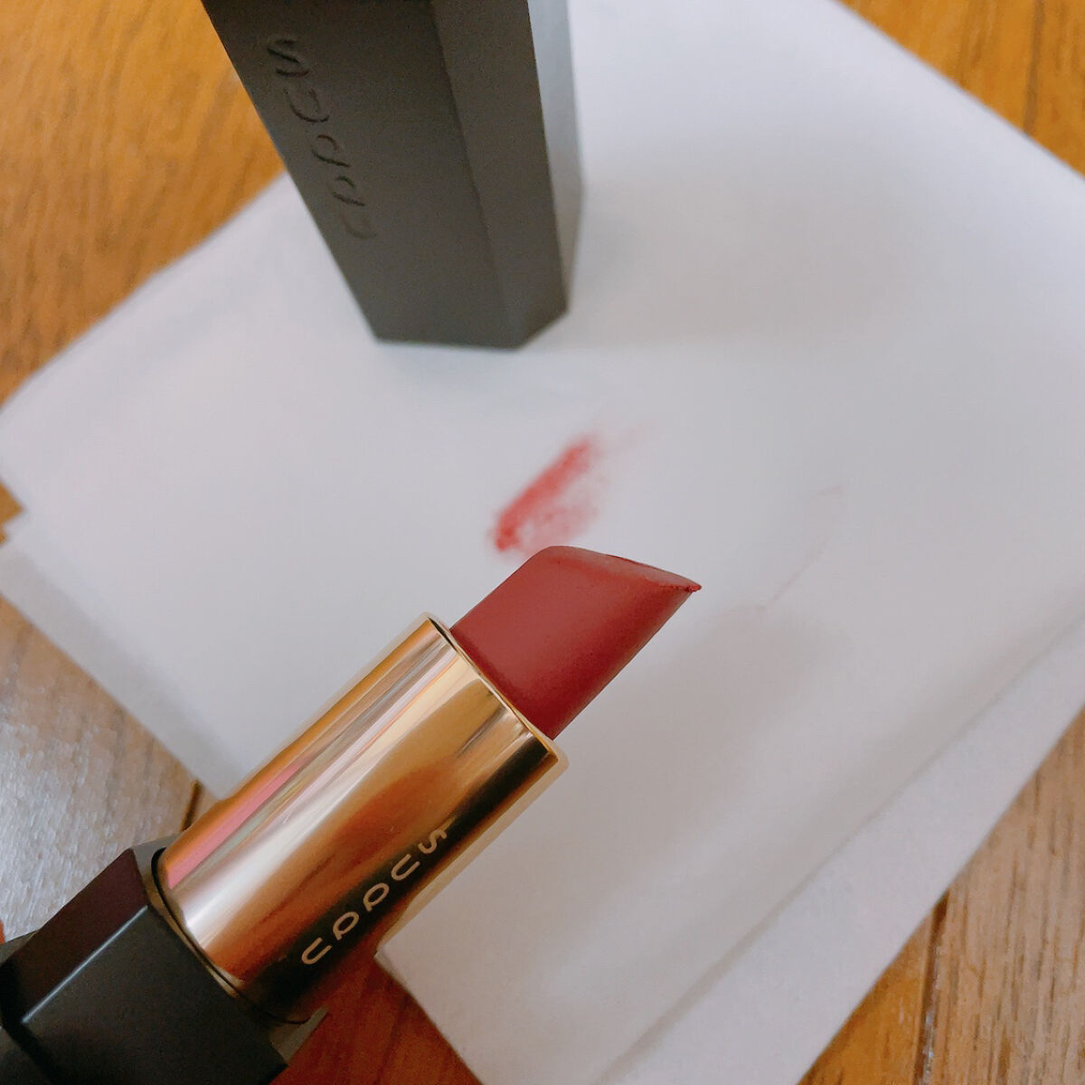 シアー マット リップスティック 02 萩風/SUQQU/口紅を使ったクチコミ（2枚目）