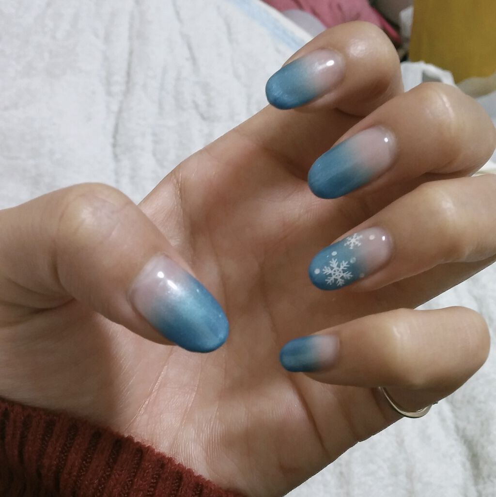 #ネイル,#冬ネイル,#雪ネイル,#ジェルネイルのネイルデザイン