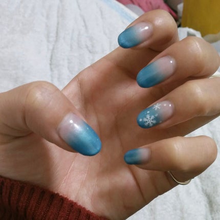 #ネイル,#冬ネイル,#雪ネイル,#ジェルネイルのネイルデザイン