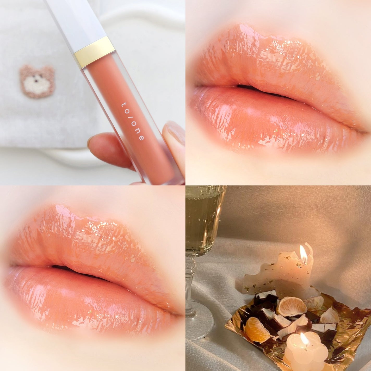 トーン ペタル エッセンス カラー バター/to/one/リップグロスを使ったクチコミ(5枚目)