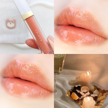 トーン ペタル エッセンス カラー バター/to/one/リップグロスを使ったクチコミ(5枚目)