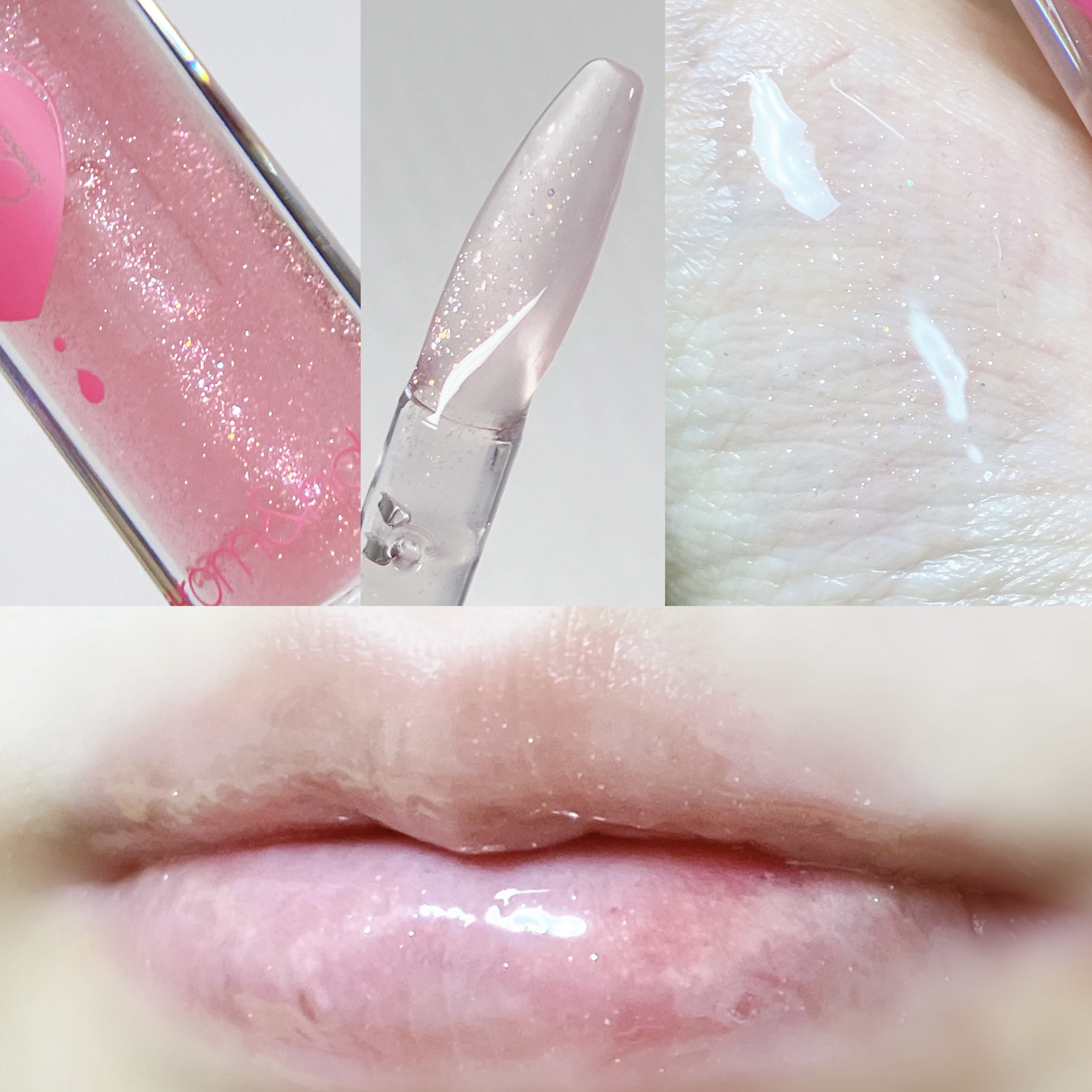 グラッシーコーティンググロス VD01 シャイニーベリー/&nd by rom&nd/リップグロスを使ったクチコミ（3枚目）