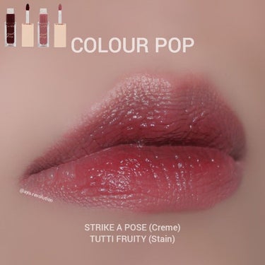 #今日のメイク (4月9日)✨

■COLOUR POP
・STRIKE A POSE (Creme)
・TUTTI  FRUITY (Stain)

 
#海外コスメ #カラーポップ #カラポ
#リッ