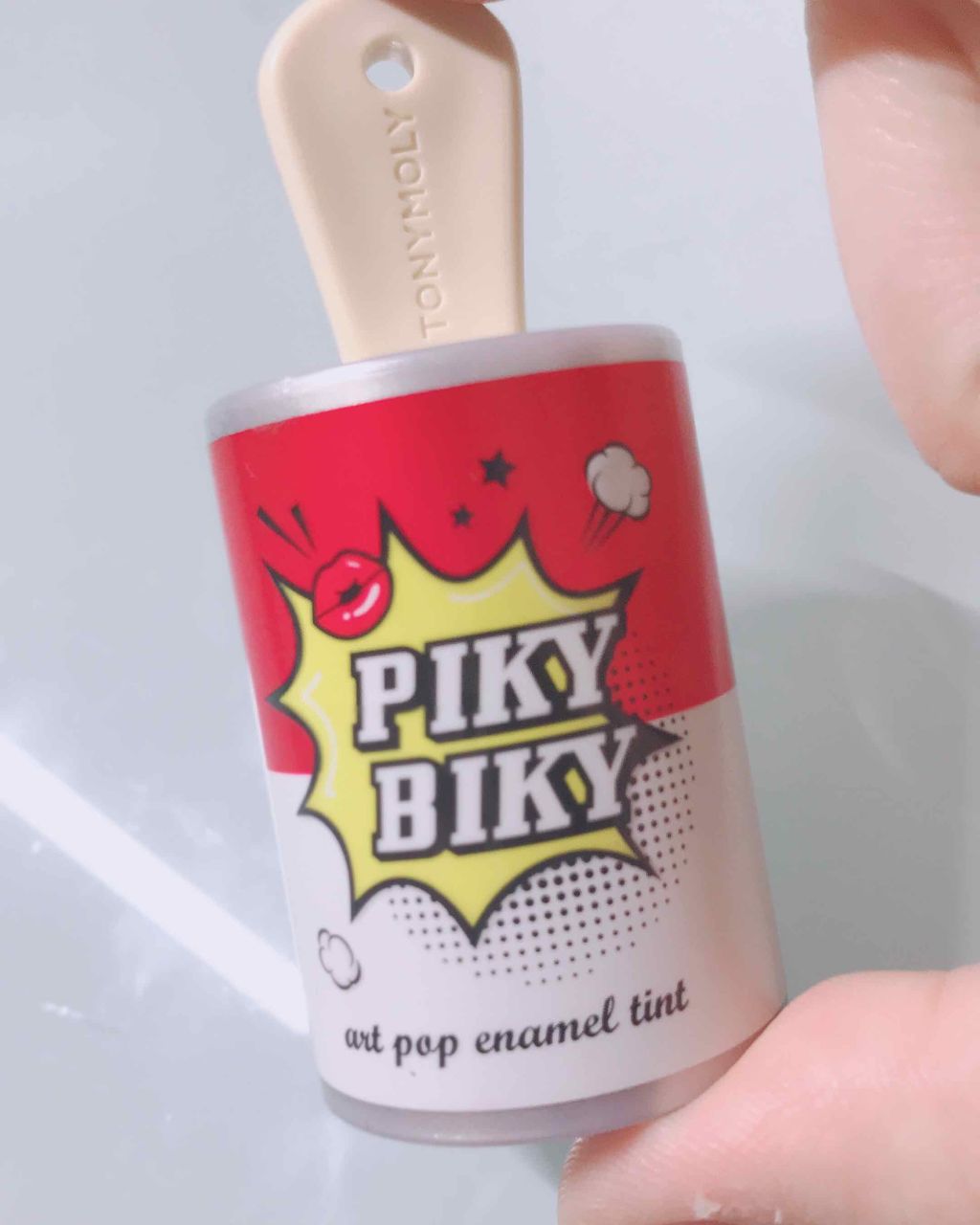 ピキビキ アートポップ エナメル ティント/TONYMOLY/リップティントを使ったクチコミ（1枚目）