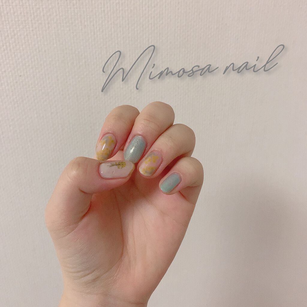 #ミモザネイルのネイルデザイン