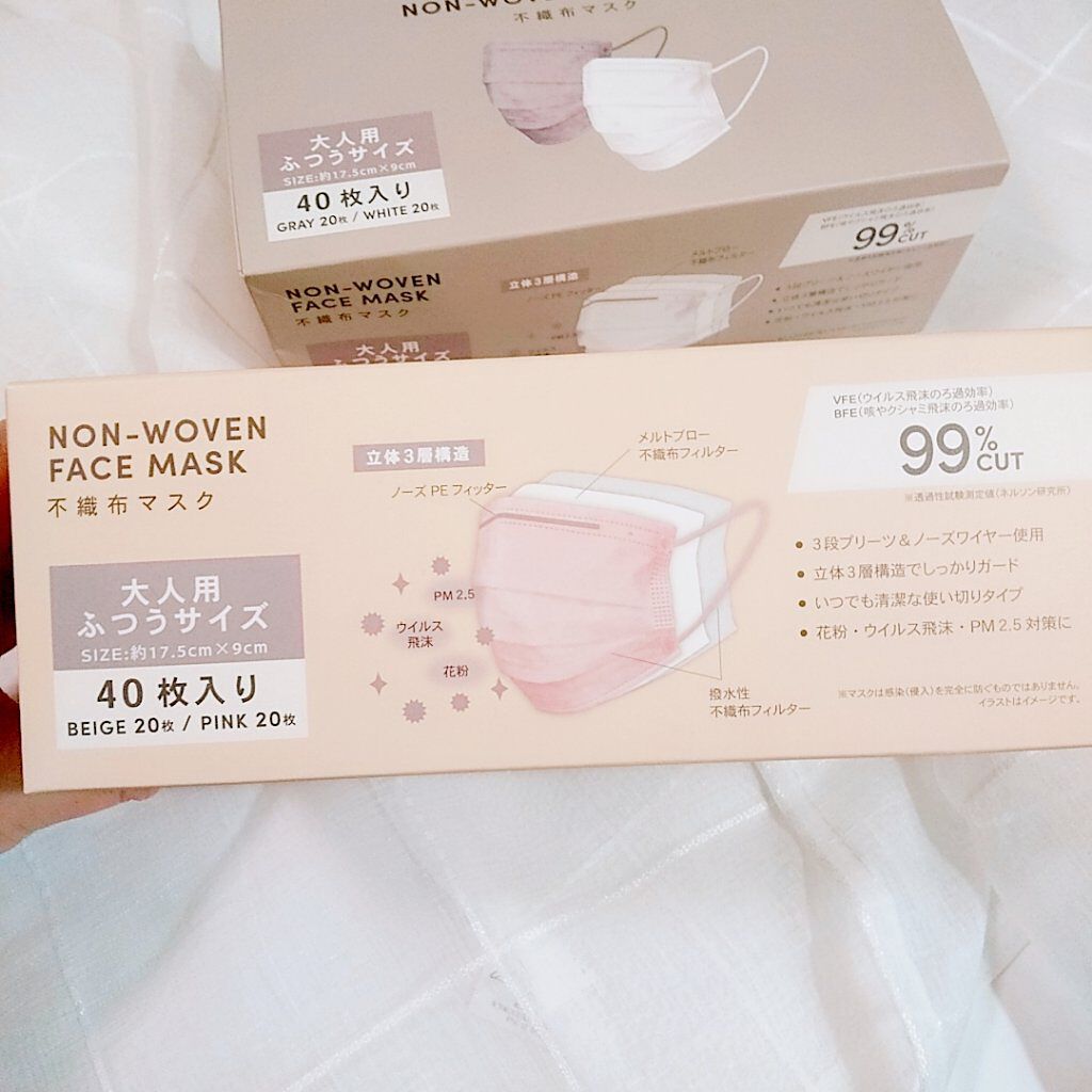 NON-WOVEN FACE MASK/3COINS/マスクを使ったクチコミ（3枚目）