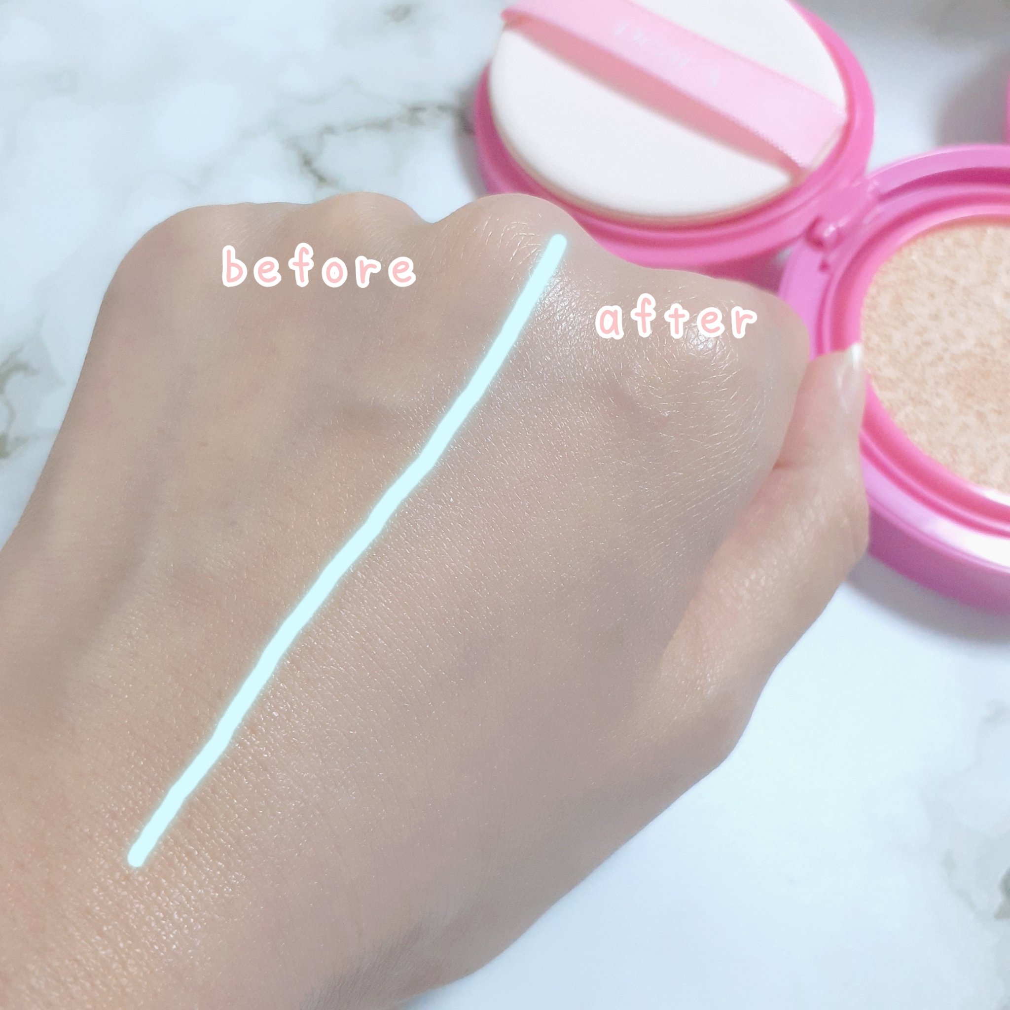 スリムフィットトーンアップサンクッション/Dear.A/日焼け止めローションを使ったクチコミ（2枚目）