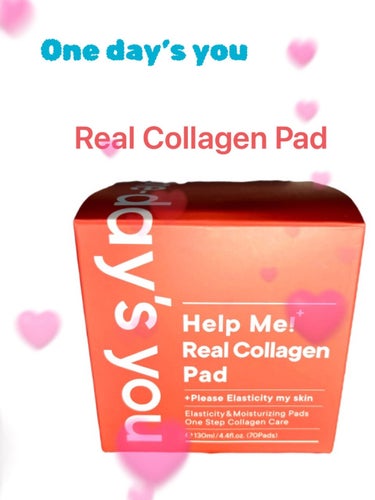 One-day's you ヘルプミー! リアルコラーゲンパッドのクチコミ「One day’s you 
Real Collagen Pad
美白&弾力UP&シワ改善

.....」（1枚目）