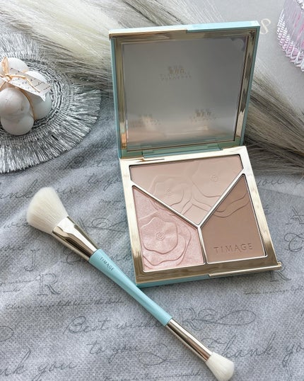 ハイライトシェーディングパレット/TIMAGE/パウダーハイライトを使ったクチコミ(5枚目)