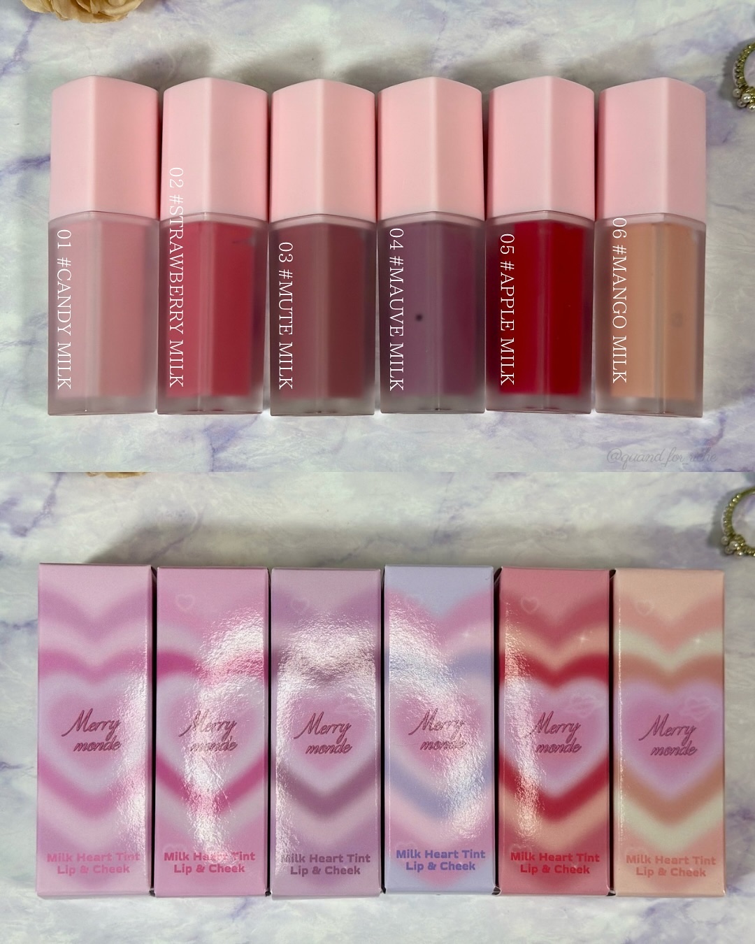 ミルクハートティントリップアンドチーク/Merrymonde/リップティントを使ったクチコミ（3枚目）