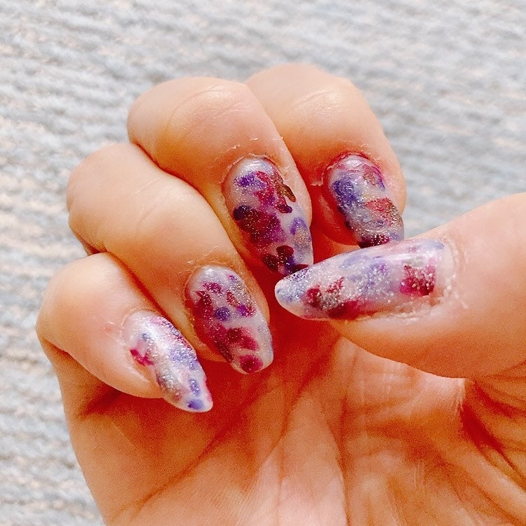 snowloveslyb on LIPS 「6月だし、そうだ!紫陽花のネイルにしよう!💅と思ってインクで描..」(2枚目)