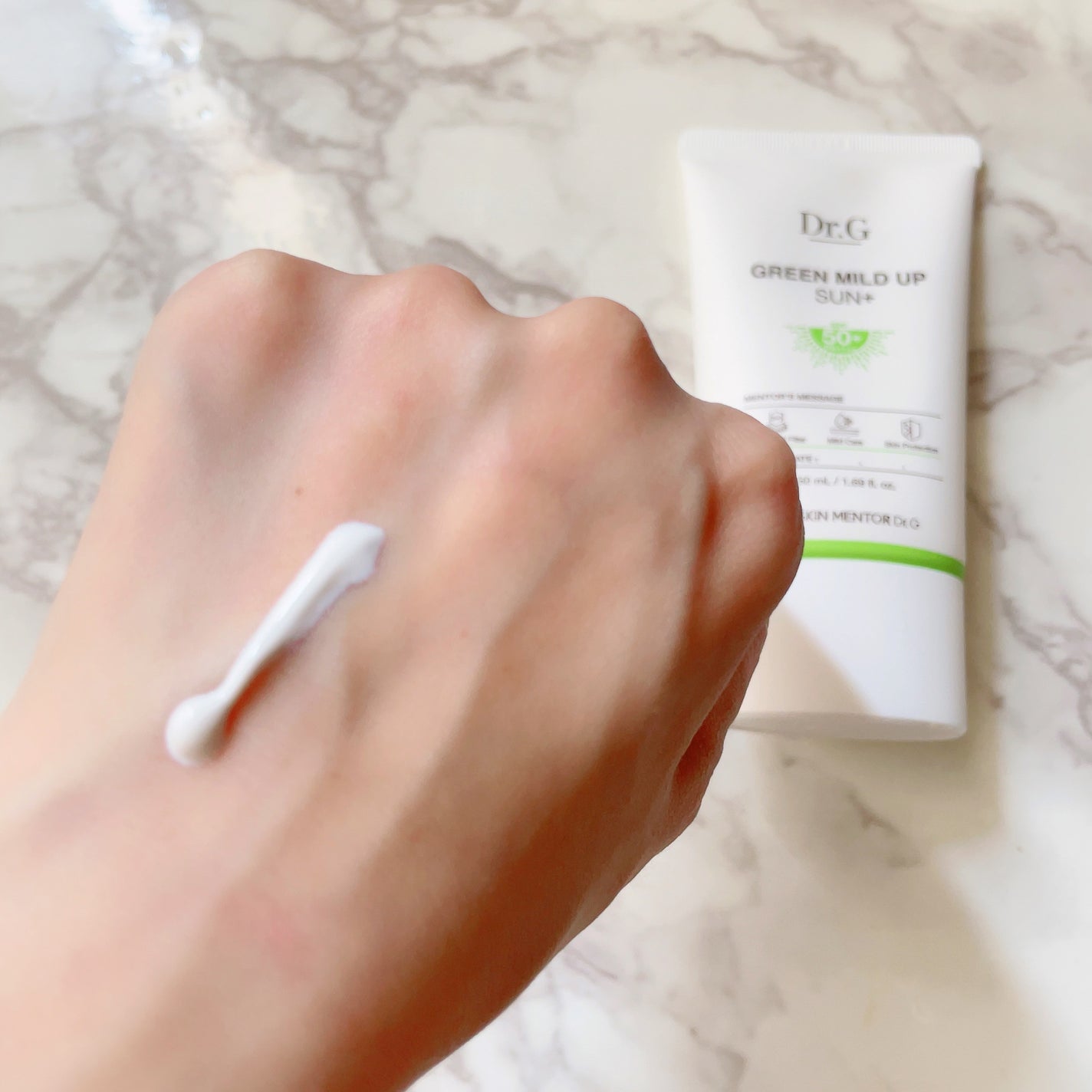 グリーンマイルドアップサンプラス/Dr.G/日焼け止めクリームを使ったクチコミ(2枚目)