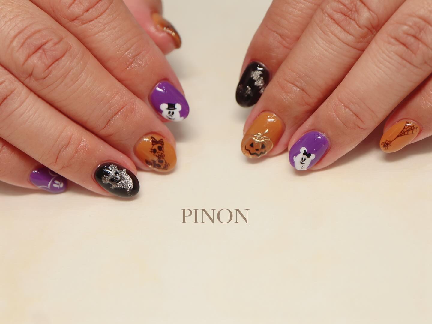 #ハロウィンネイル,#おばけネイル,#秋ネイルのネイルデザイン