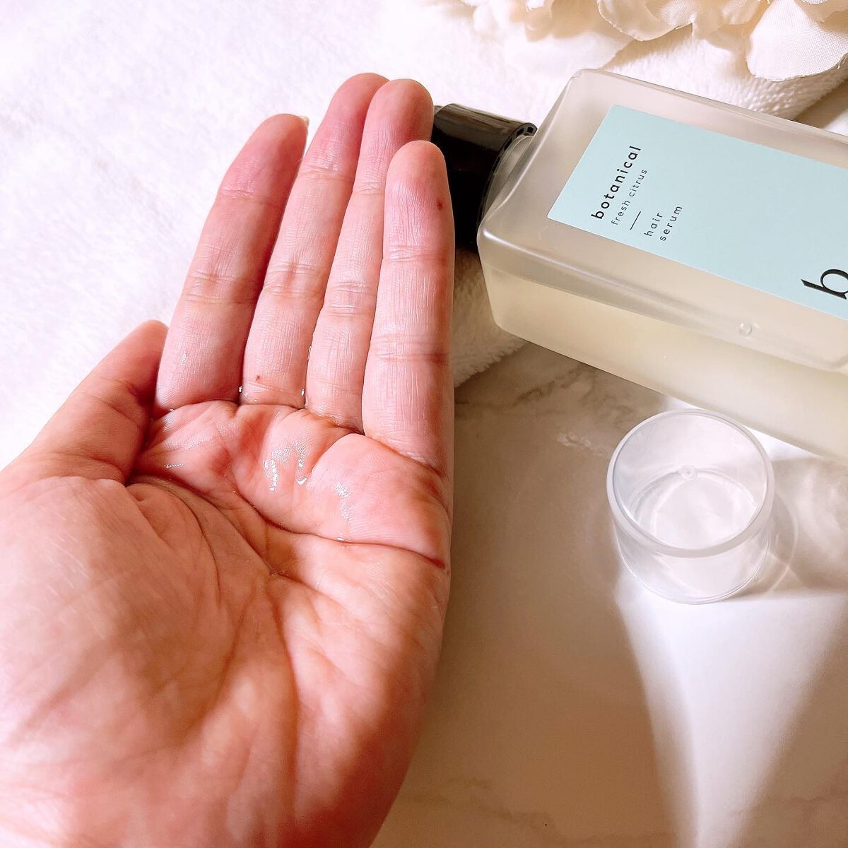 ヘア セラム ボタニカルタ フレッシュシトラスの⾹り/b.ris/ヘアオイルを使ったクチコミ（2枚目）