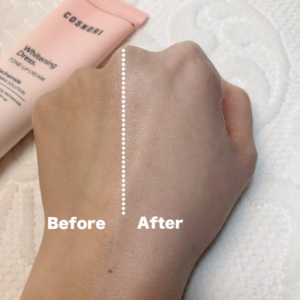 ホワイトニングドレストーンアップクリーム/COSNORI/化粧下地を使ったクチコミ(5枚目)