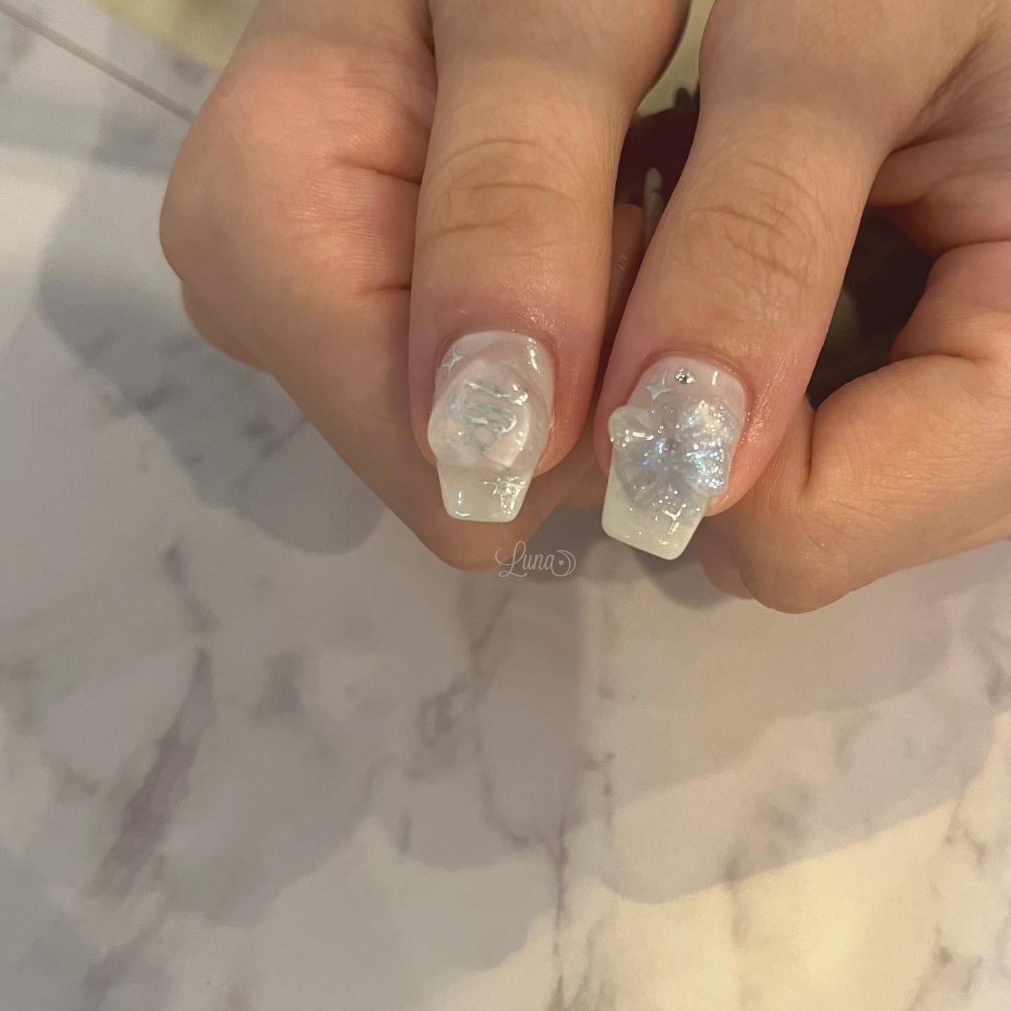 Iuna. Mizuki on LIPS 「.スペシャルプラン🩵✨#nail#nailstagram#ge..」(3枚目)