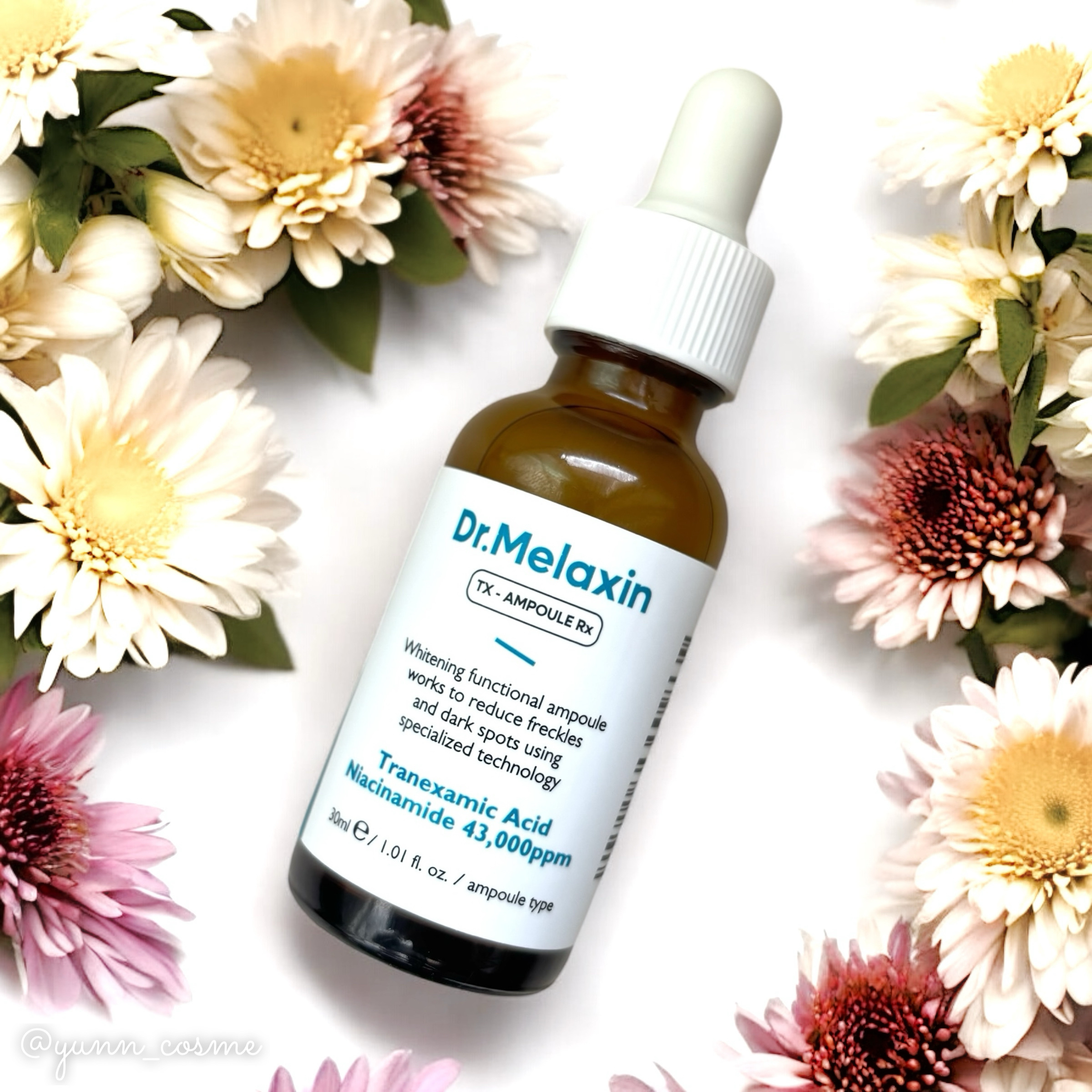 
★ Dr.Melaxin
✔️ TX-アンプル Rx

使い切りコスメ✨
今回はゆるめの投稿ですみません🙇

ナイアシンアミドとトラネキサム酸配合で
シミ予防やくすみの改善に役立つ美容液💎

少しとろみはありながらもサラサラした
テク