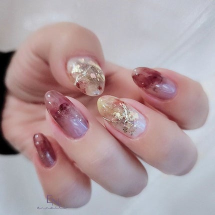 e_nails//フォロバ◎//ネイルとコスメ好きママ on LIPS 「左手チェンジ〜👍🏻インクネイルにしてみました🥺最近は @nai..」(2枚目)