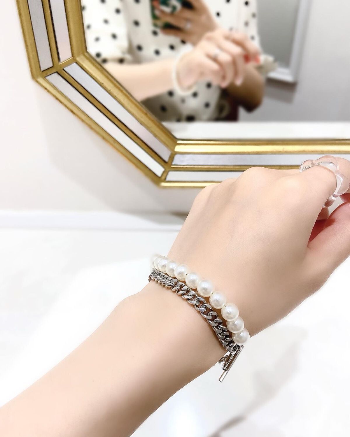 おんぷ on LIPS 「ハンドメイドアクセサリー𓂃☁*普段はゴールド選びがちなん..」(3枚目)