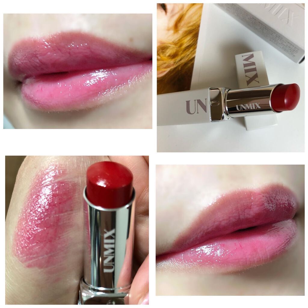 モイスチャーリップスティック ステイン  01 レッドローズ/UNMIX/口紅を使ったクチコミ（3枚目）