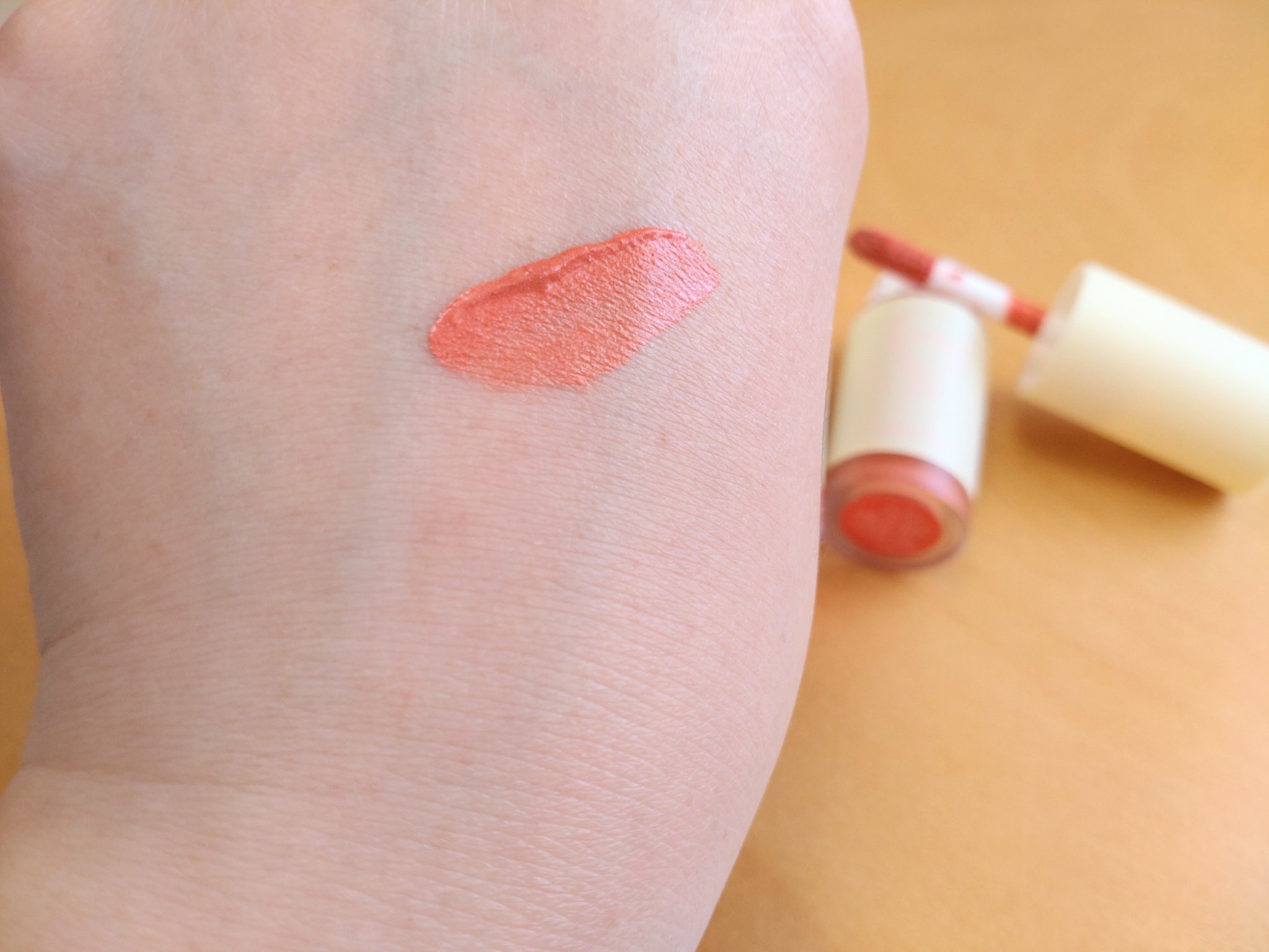 リップ＆チーク リンダオレンジ/WHOMEE/ジェル・クリームチークを使ったクチコミ（3枚目）