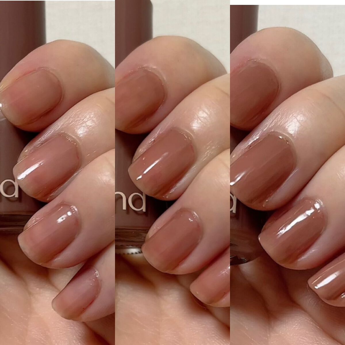 アンドバイロムアンド　グラッシードロップネイル VI01 ミルクベリー/&nd by rom&nd/マニキュアを使ったクチコミ（3枚目）