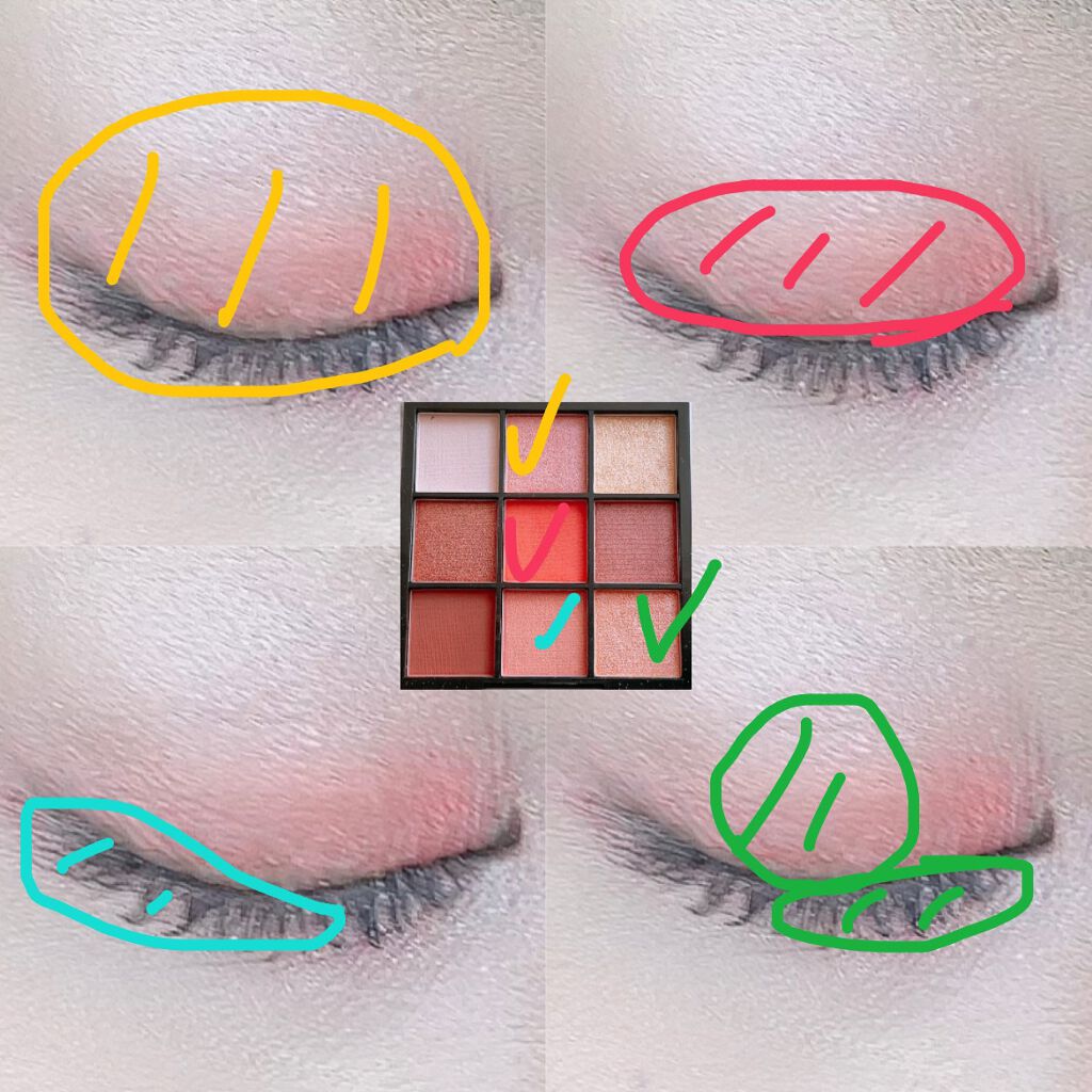 UR GLAM BLOOMING EYE COLOR PALETTE/U R GLAM/アイシャドウパレットを使ったクチコミ(2枚目)