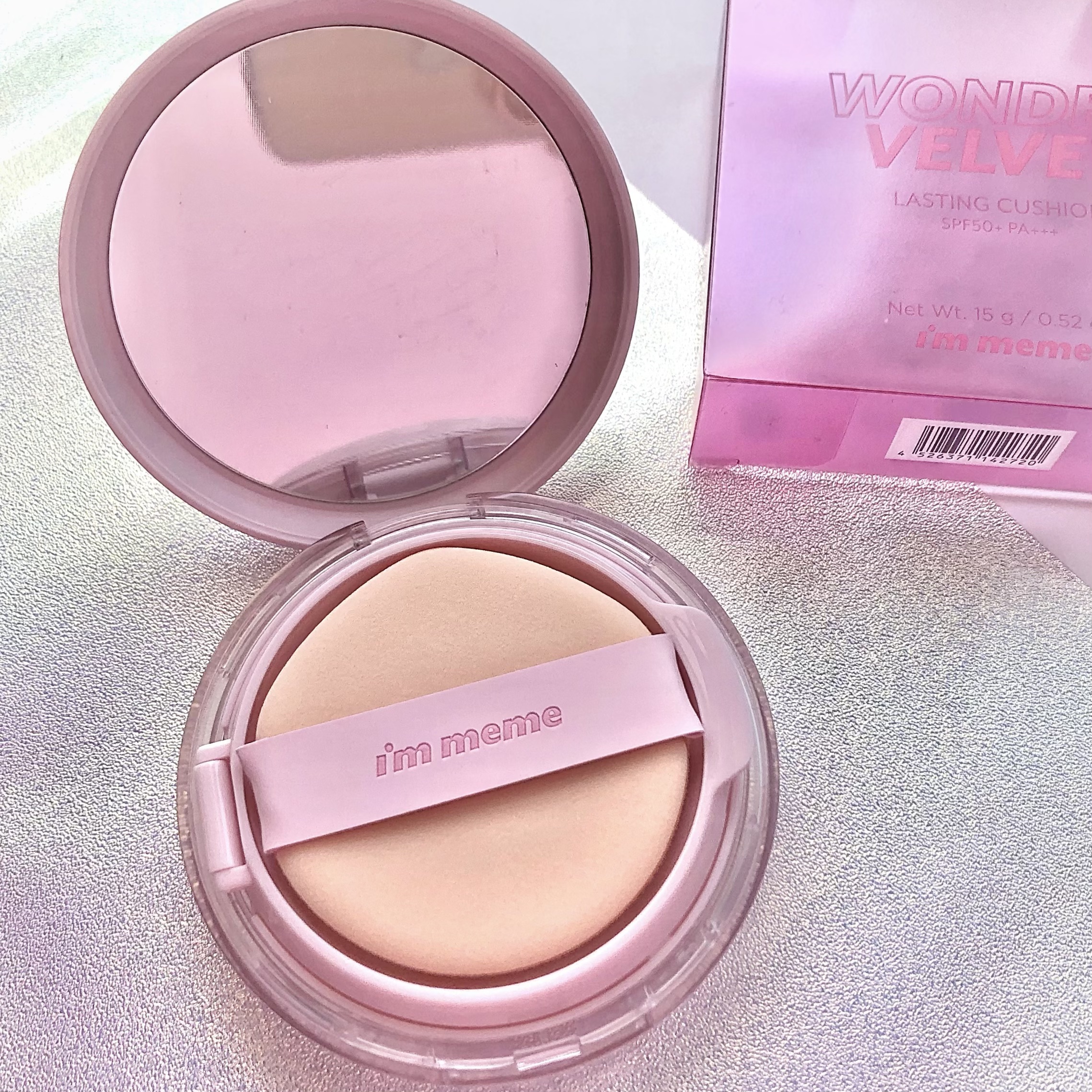 ワンダーベルベットラスティングクッション/i’m meme/クッションファンデーションを使ったクチコミ（2枚目）