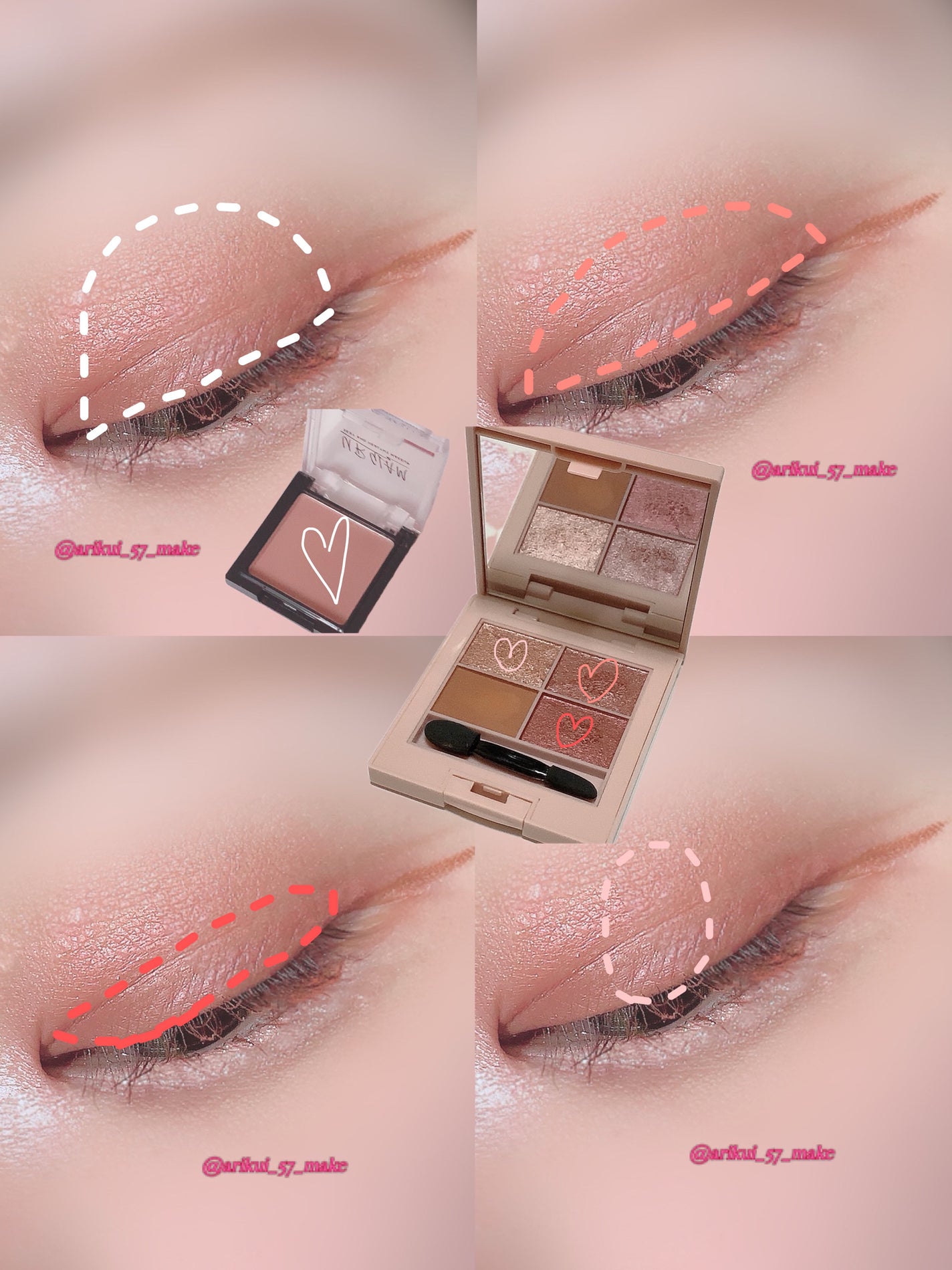 UR GLAMãPOWDER EYESHADOW/U R GLAM/åè²ã¢ã€ã·ã£ããŠã䜿ã£ãã¯ãã³ãïŒ2æç®ïŒ