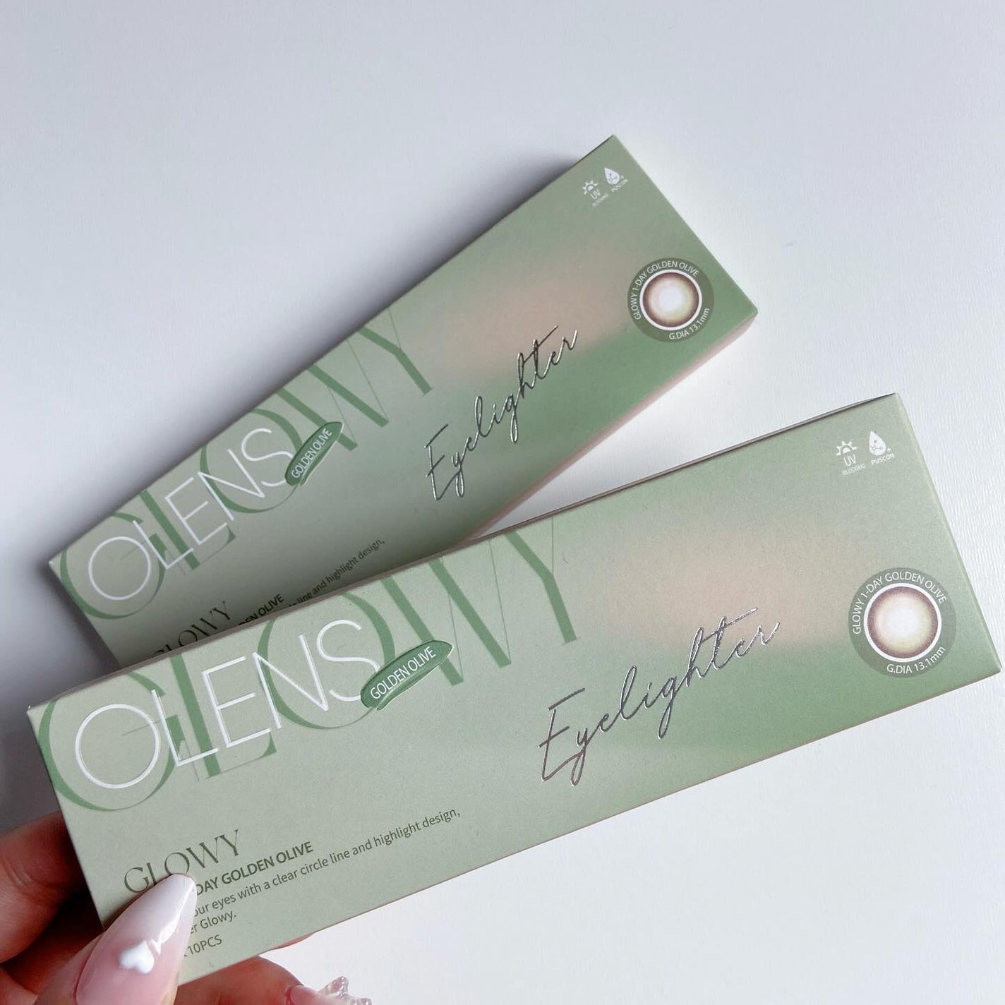 Glowy Golden Olive/OLENS/ワンデー(1DAY)カラコンを使ったクチコミ(5枚目)