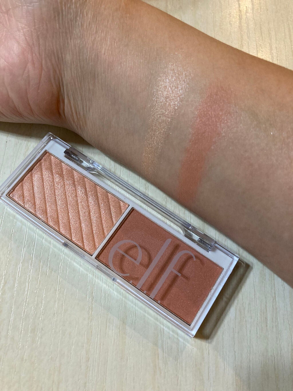 バイトサイズフェイスデュオ/e.l.f. Cosmetics/パウダーチークを使ったクチコミ(2枚目)