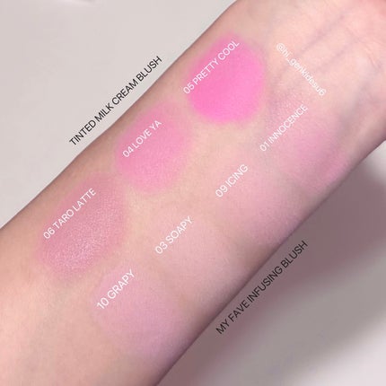 マイフェイブ インフュージング ブラッシュ 01 イノセンス/HOLIKA HOLIKA/パウダーチークを使ったクチコミ(2枚目)