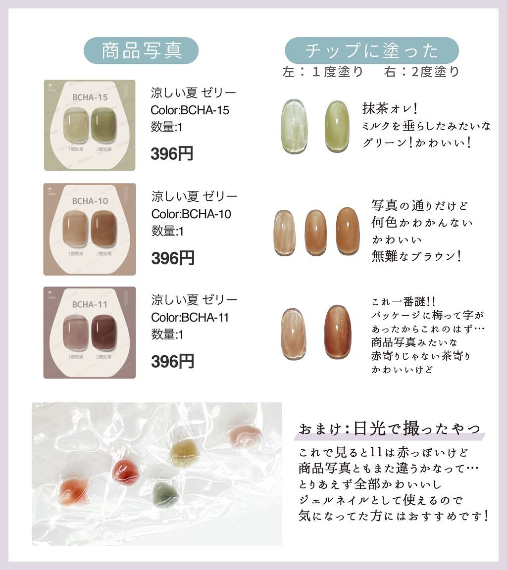 ゼリーアイスティーシリーズジェルネイル/XUAN LING LONG/ジェルネイルを使ったクチコミ（2枚目）