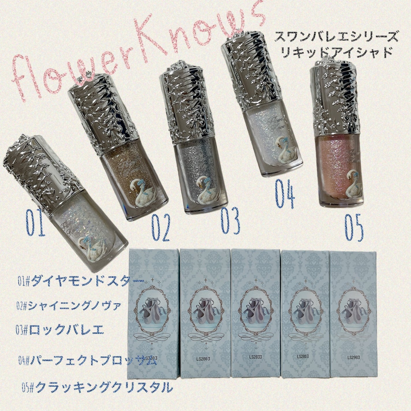 フラワーノーズ スワンバレエシリーズ リキッドアイシャドウ/FlowerKnows/リキッドアイシャドウを使ったクチコミ(1枚目)