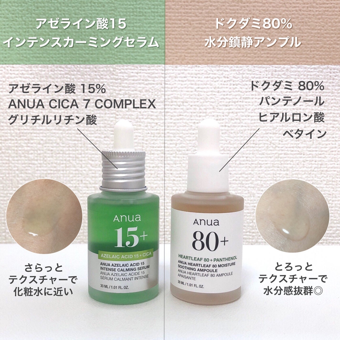 Anuaの美容液を徹底比較】ドクダミ80%スージングアンプル他、1 Anuaの美容液を徹底比較】ドクダミ80%スージングアンプル他、1