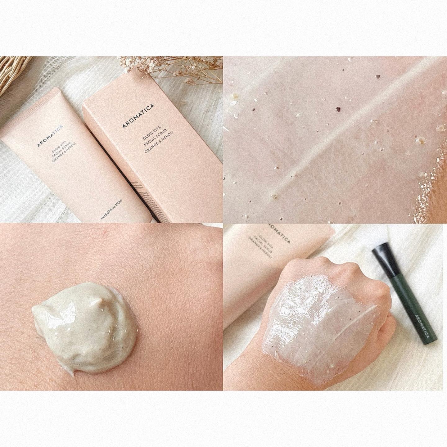 グロービタ フェイシャルスクラブ オレンジ＆ネロリ/AROMATICA/スクラブ・ゴマージュを使ったクチコミ（2枚目）