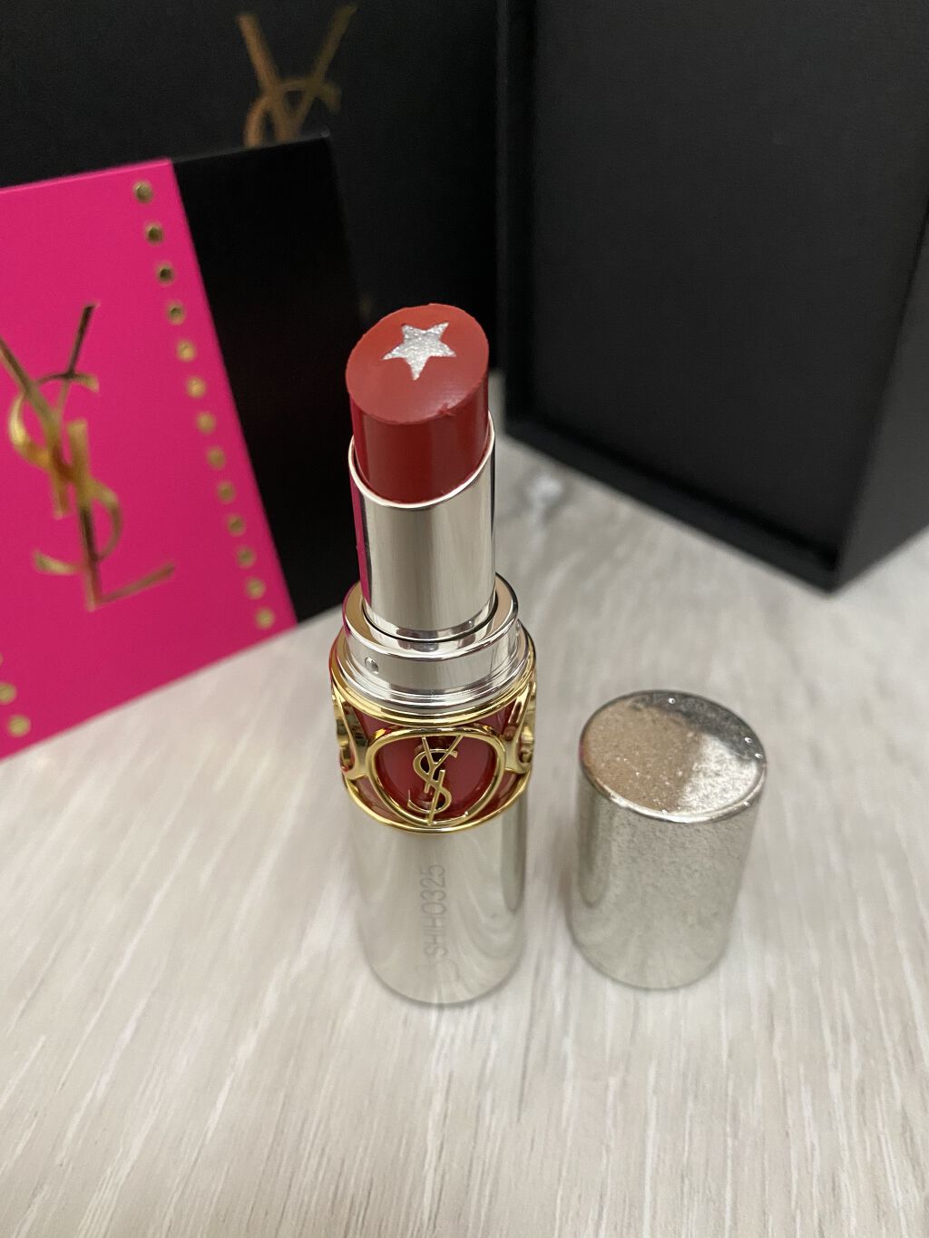 ルージュ ヴォリュプテ ロックシャイン N°10 ピンク バス/YVES SAINT LAURENT BEAUTE/口紅を使ったクチコミ（1枚目）