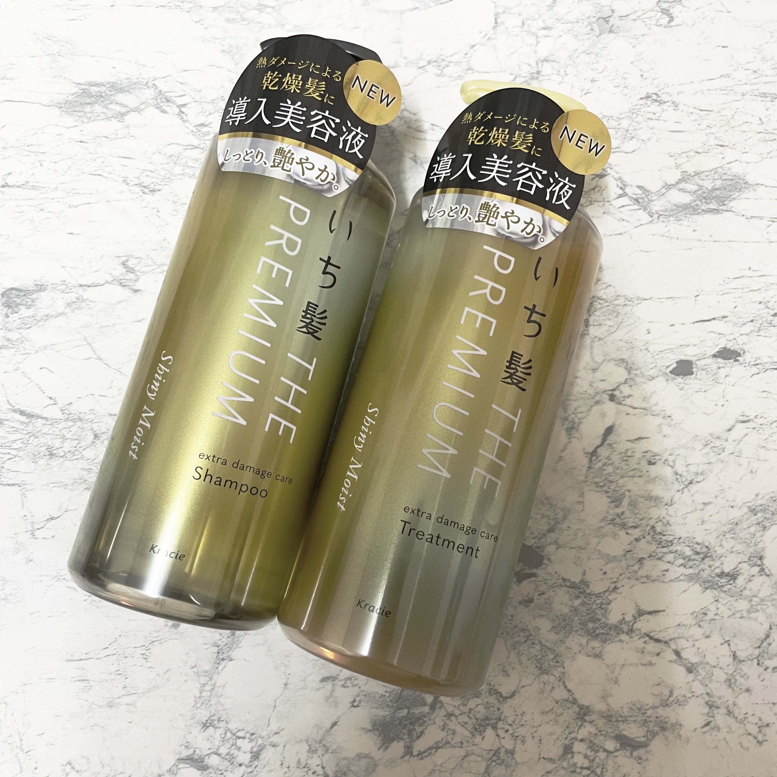 THE PREMIUM エクストラダメージケアシャンプー／トリートメント（シャイニーモイスト）/いち髪/市販シャンプーを使ったクチコミ（1枚目）