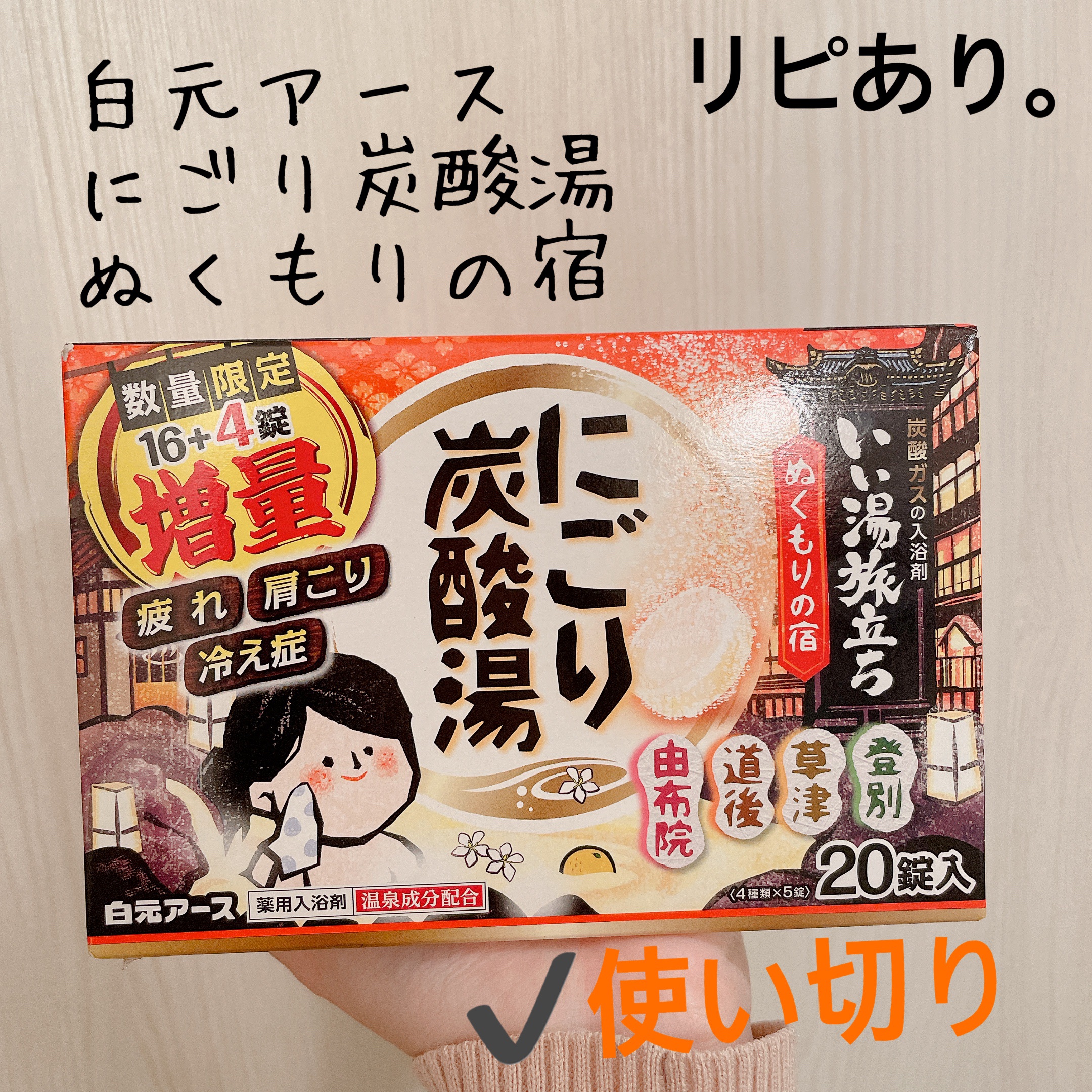 にごり炭酸湯　ぬくもりの宿/いい湯旅立ち/炭酸系入浴剤を使ったクチコミ（1枚目）