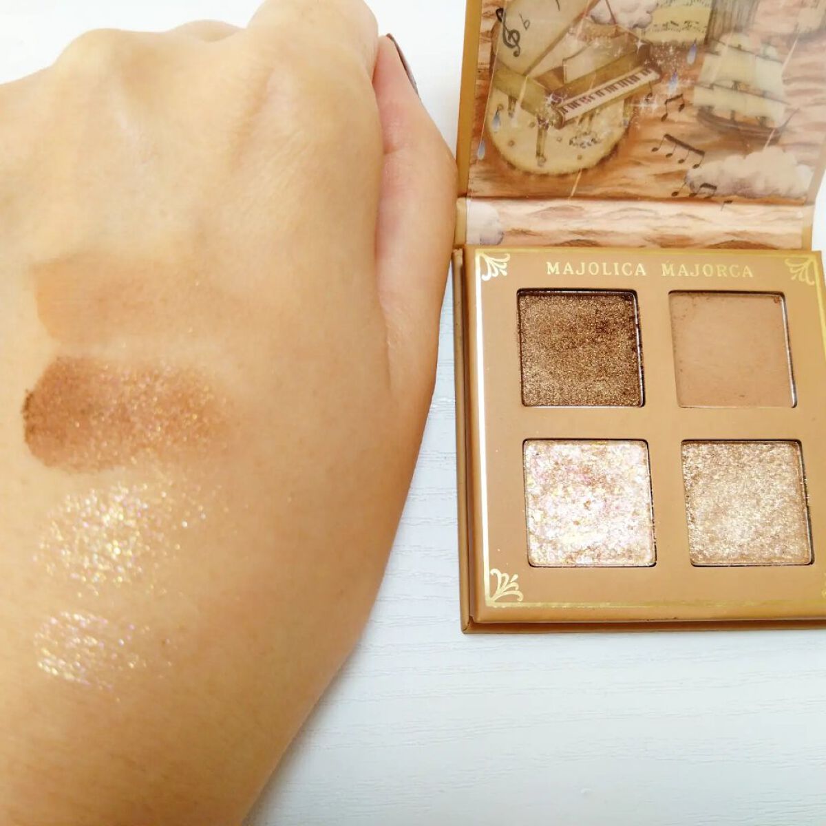 シャドーフラッシュ  BR202 キャメルブラウン (雨粒リズム) /MAJOLICA MAJORCA/アイシャドウパレットを使ったクチコミ（3枚目）