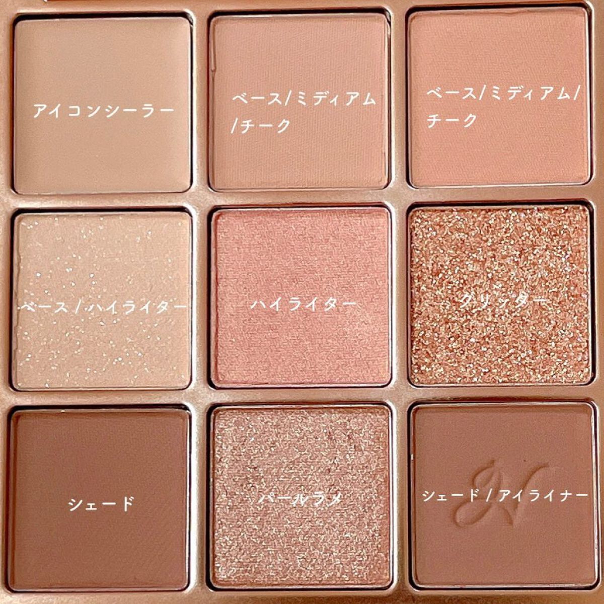 マルチアンダーアイパレット 01 アフターヌーンティー/hina cosmetics/アイシャドウパレットを使ったクチコミ（3枚目）