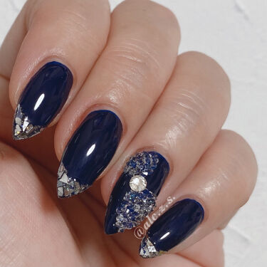 45 セカンド スピーディ ネイルポリッシュ Nails Inc の口コミ 大好きなネイビーで久しぶりにガラスフレンチ By Alice Slowly 普通肌 Lips