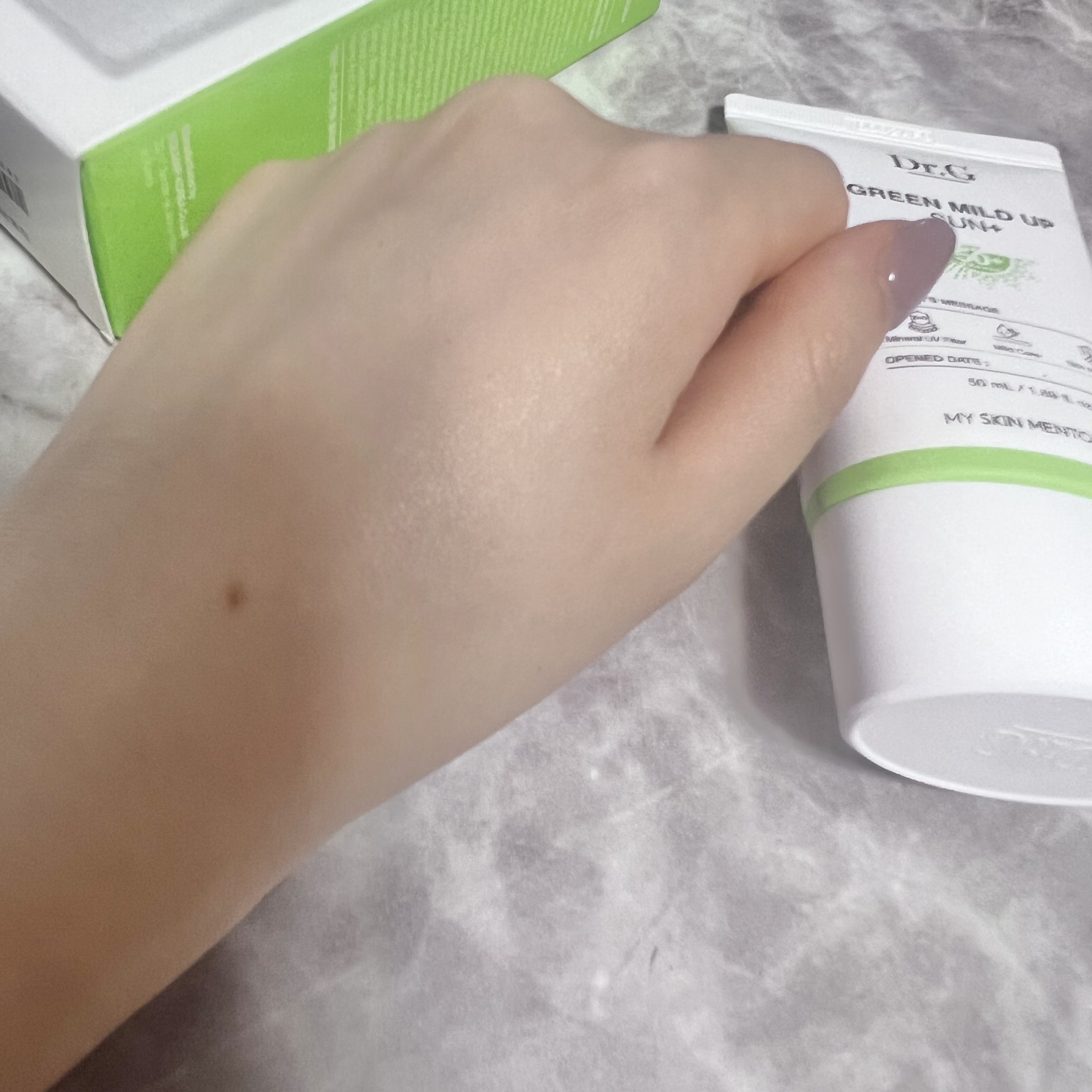 グリーンマイルドアップサンプラス/Dr.G/日焼け止めクリームを使ったクチコミ（3枚目）