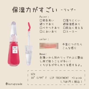 すっぴん風リップ💄﻿

こんな方に特におすすめ🌟
☑︎くちびるの荒れやすい方

Point❤️
☑︎保湿力高い
☑︎ツヤ感アリ
☑︎重ね塗りにおすすめ👀

△
☑︎発色は。。。
﻿
📝
めっちゃ色薄