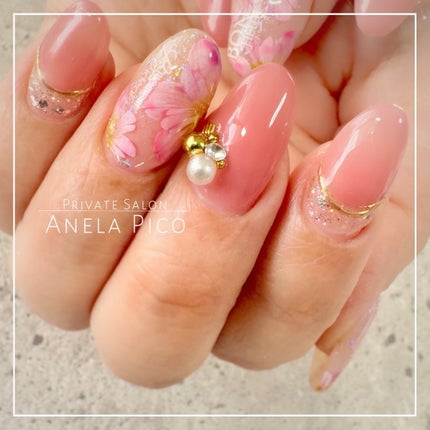 #ネイル,#純国産ジェルネイル,#ジェルネイル,#フラワーネイルのネイルデザイン