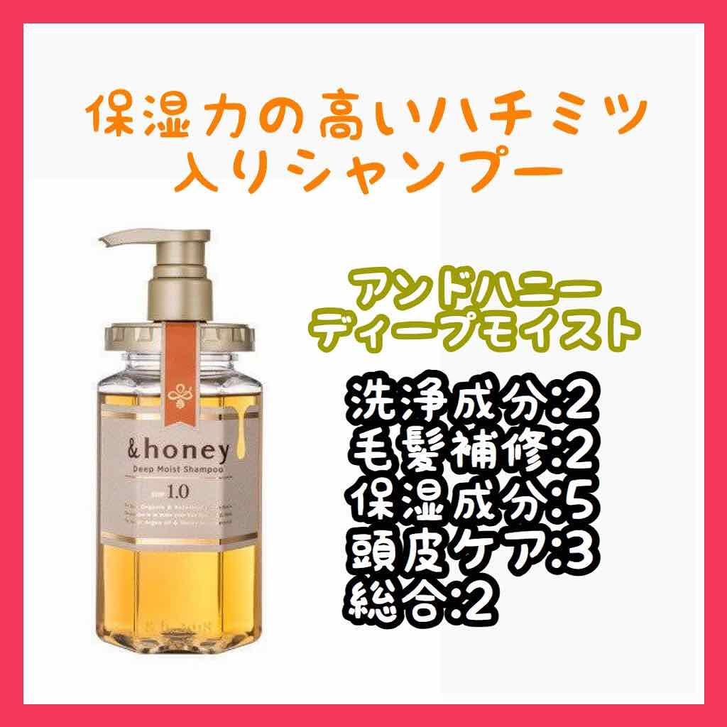 ディープモイスト シャンプー1.0／ヘアトリートメント2.0/&honey/市販シャンプーを使ったクチコミ（1枚目）