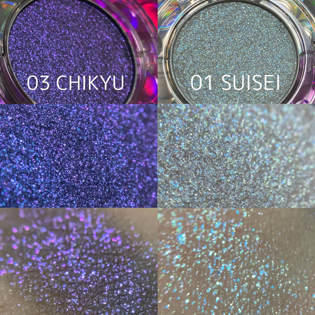 マルチグリッターカラー 01 SUISEI（スイセイ）/ENBAN TOKYO/単色アイシャドウを使ったクチコミ（2枚目）